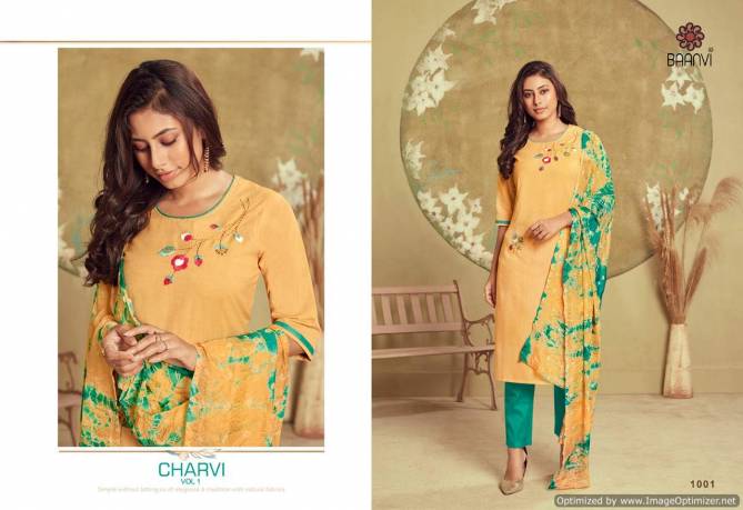 Baanvi Charvi 1 Latest Festive Wear Cotton Embroidered Ready Made Collection